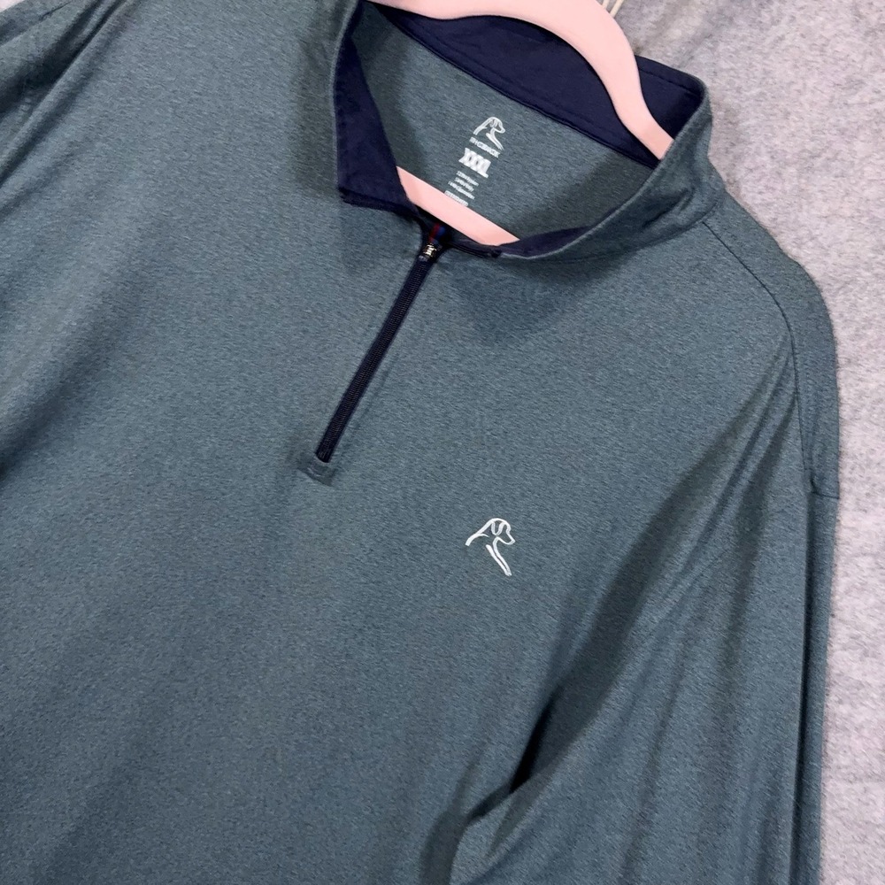 Rhoback 1/4 Zip‎ Pullover Shirt Mens XXXL 3XL Green Stretch Golf Performance